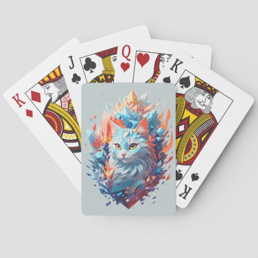 Creatief Fire and Ice Cat Design Pokerkaarten (Achterkant)