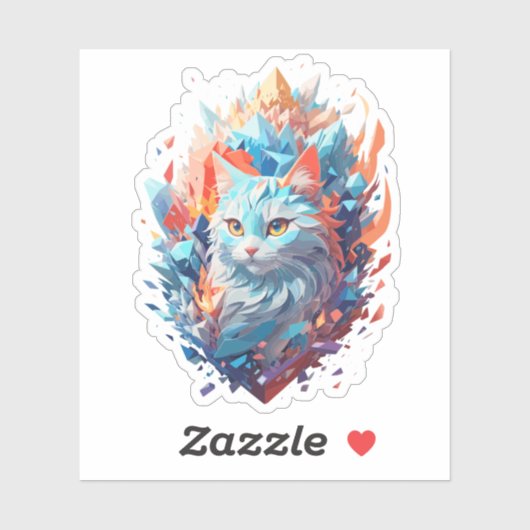 Creatief Fire and Ice Cat Design Sticker (Vel)