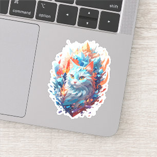 Creatief Fire and Ice Cat Design Sticker