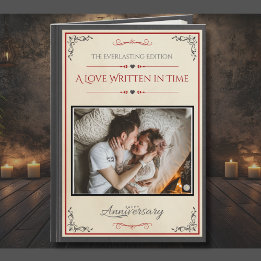 Creatief fotostorybook voor huwelijksjubileum van kaart