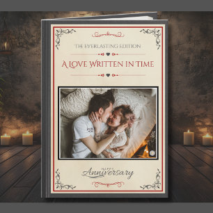 Creatief fotostorybook voor huwelijksjubileum van kaart