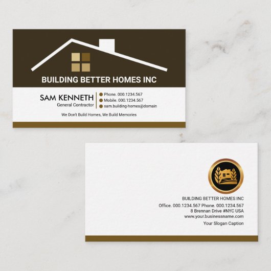 Creatief gebouw Dak Professionele constructie Visitekaartje (Voorkant / Achterkant)