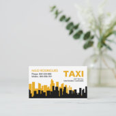 Creatief Geel Gebouw Silhouet Taxi Visitekaartje (Staand voorkant)