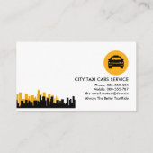 Creatief Geel Gebouw Silhouet Taxi Visitekaartje (Achterkant)