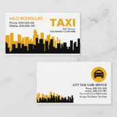 Creatief Geel Gebouw Silhouet Taxi Visitekaartje (Voorkant / Achterkant)