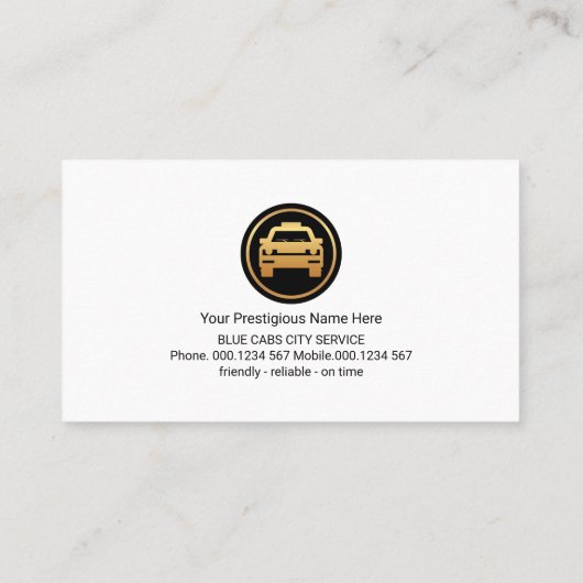Creatief Geel Taxi Signage Rijden Visitekaartje (Achterkant)