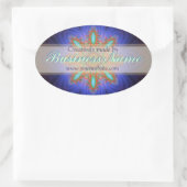 Creatief gemaakt door fractaal kunstproductretiket ovale sticker (Tas)