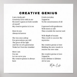 Creatief Genie Inspirerend Gedicht Muur Kunst Deco Poster