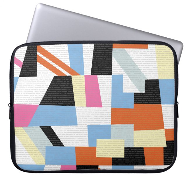 Creatief Geometrisch: Lengte Patroon Ontwerp Laptop Sleeve (Voorkant)