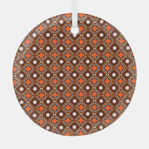 Creatief geometrisch, modern Abstract rood. Glas Ornament