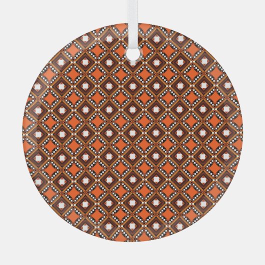Creatief geometrisch, modern Abstract rood. Glas Ornament (Voorkant)