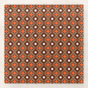 Creatief geometrisch, modern Abstract rood. Glazen Onderzetter