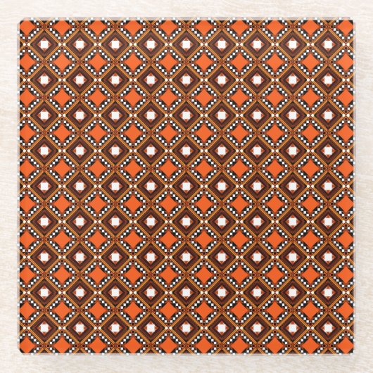 Creatief geometrisch, modern Abstract rood. Glazen Onderzetter (Voorkant)