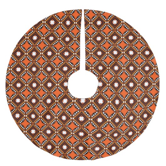 Creatief geometrisch, modern Abstract rood. Kerstboom Rok (Voorkant)
