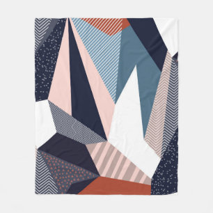 Creatief geometrisch patroon met verschillende vor fleece deken