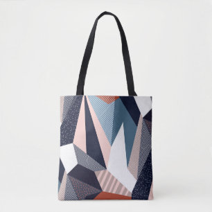 Creatief geometrisch patroon met verschillende vor tote bag