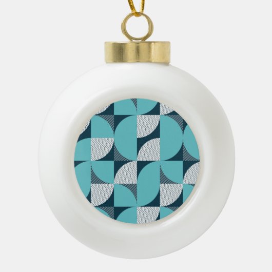 Creatief geometrisch vormpatroon keramische bal ornament (Voorkant)