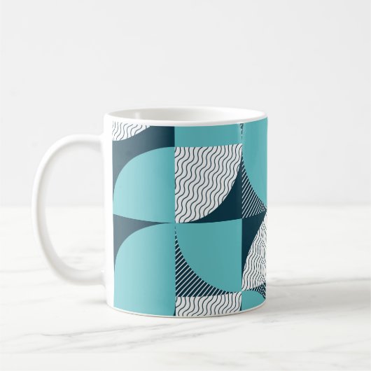 Creatief geometrisch vormpatroon koffiemok (Links)