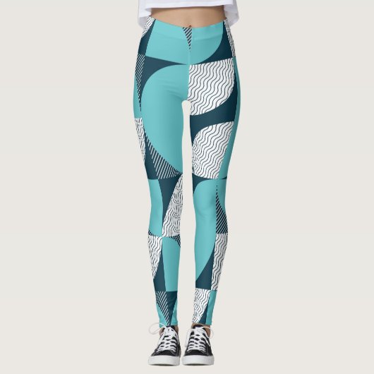 Creatief geometrisch vormpatroon leggings (Voorkant)