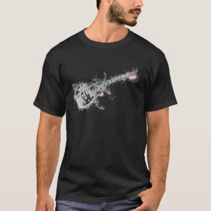 Creatief gitaarmotief kleurrijk t-shirt
