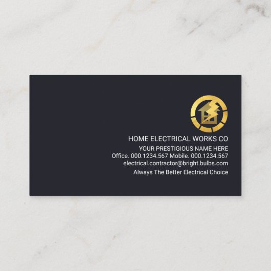 Creatief Goud de Bouw Elektrische Machtslijn Visitekaartje (Achterkant)