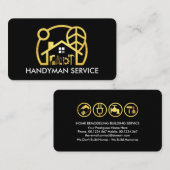 Creatief Goud Handyman Tools Gebouw Visitekaartje (Voorkant / Achterkant)