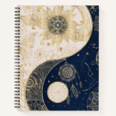 Creatief Goud Yin Yang Nachtdag Mandala Notitieboek (Voorkant)