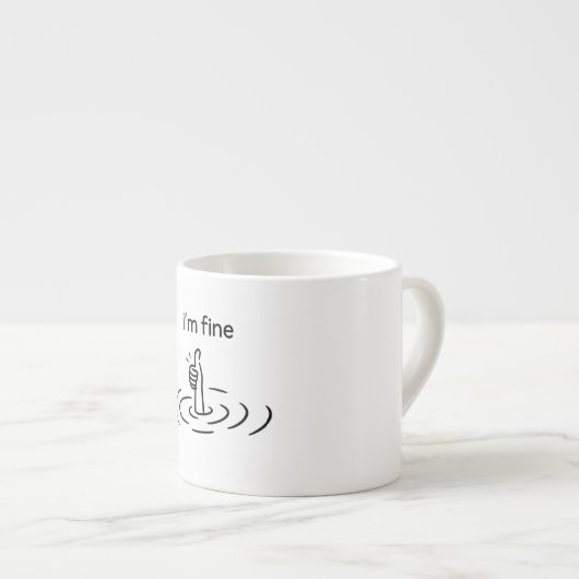 Creatief, grillig, minimalistisch espresso kop (Voorkant rechts)