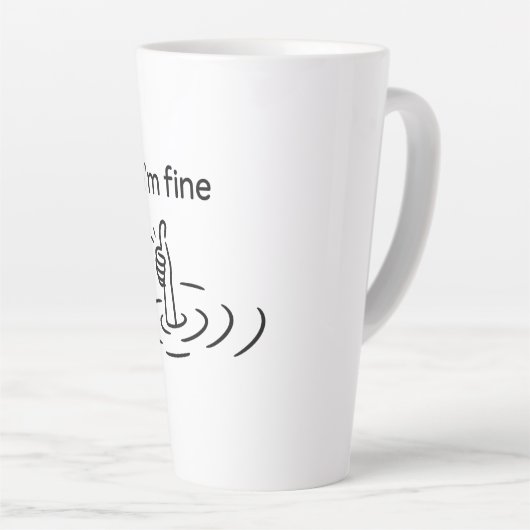 Creatief, grillig, minimalistisch latte mok (Rechterhoek)