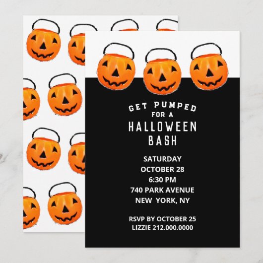 Creatief Halloween Party Kaart (Voorkant / Achterkant)