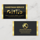 Creatief Handyman gereedschap met gouden strepen Visitekaartje (Voorkant / Achterkant)
