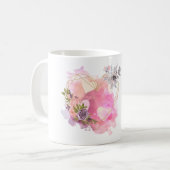 Creatief hart gestript met waterkleursplaat koffiemok (Voorkant links)