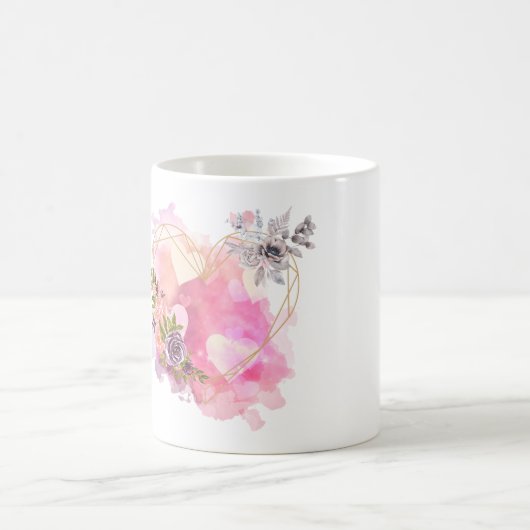 Creatief hart gestript met waterkleursplaat koffiemok (Center)