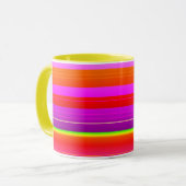 Creatief helder rood paarse artsy gestreept mok (Voorkant links)