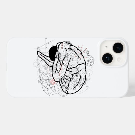 Creatief hersenenkunstwerk met wetenschapsthema Case-Mate iPhone case (Achterkant (horizontaal))