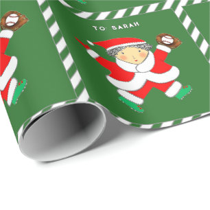 Creatief honkbal kerstcadeau cadeaupapier