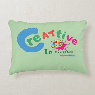 Creatief in Uitvoering Kleurrijke Artistieke Citaa Accent Kussen