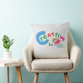 Creatief in Uitvoering Kleurrijke Artistieke Citaa Kussen