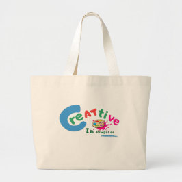 Creatief in Uitvoering Kleurrijke Artistieke Quote Grote Tote Bag