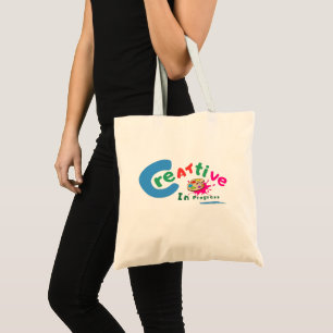 Creatief in Uitvoering Kleurrijke Artistieke Quote Tote Bag