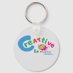 Creatief in Uitvoering Kleurrijke Artistieke Spreu Sleutelhanger