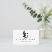 Creatief Initiaal G Letter Vector Luxe Design Art Visitekaartje (Staand voorkant)