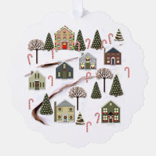 Creatief Kerstfeest Ornament Kaart (Voorkant)