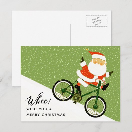 Creatief Kerstmis fietsen Feestdagenkaart (Voorkant / Achterkant)