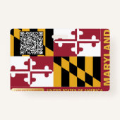 CREATIEF Kind ID- Maryland Vlag -ROOD Badge (Achterkant)