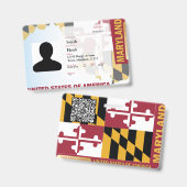 CREATIEF Kinder ID- Maryland Vlag -ROOD Badge (Voor- en achterkant)