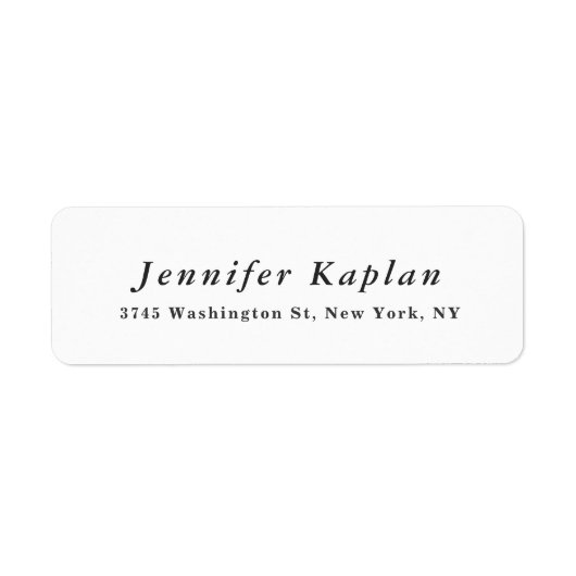 Creatief Klassiek Wit Minimalistisch Professioneel Etiket (Voorkant)