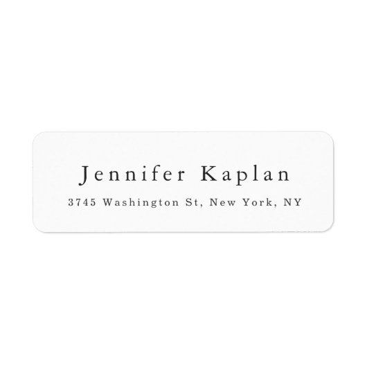Creatief Klassiek Wit Minimalistisch Professioneel Etiket (Voorkant)