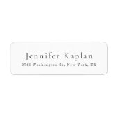 Creatief Klassiek Wit Minimalistisch Professioneel Etiket (Voorkant)