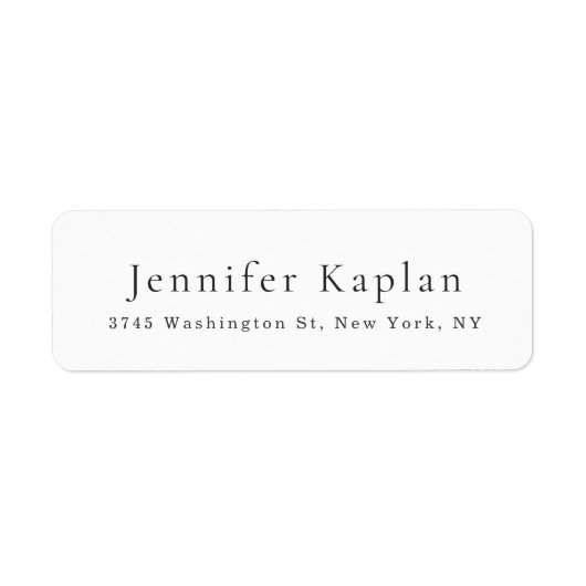 Creatief Klassiek Wit Minimalistisch Professioneel Etiket (Voorkant)